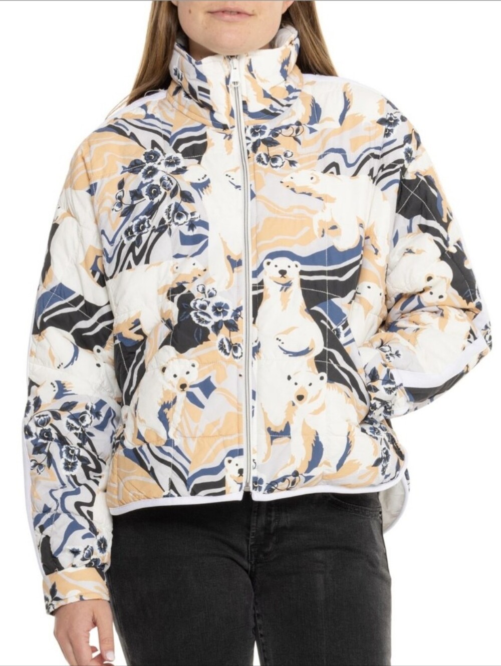 FP Movement Pippa Puffer Jacket Polar Bear Print NWOT